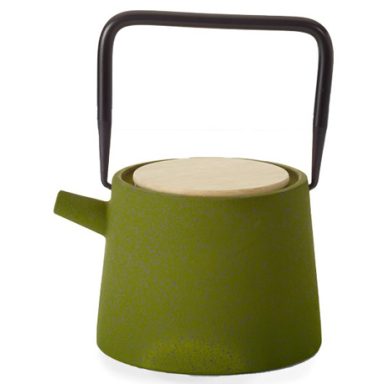 Tetera de hierro fundido con una capacidad de 1,2 litros en color verde oliva